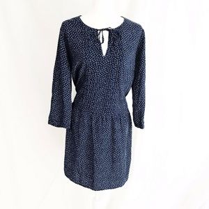 Old Navy Large Dress Long Sleeve Tie Front Navy